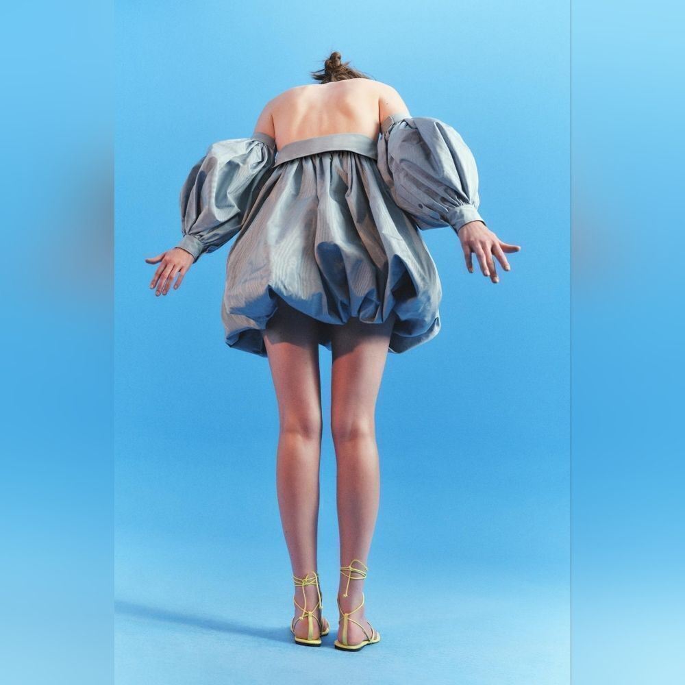 NWT ZARA ATELIER BALLOON DRESS WITH SLEEVES ZARA ICONS LIMITED EDITION blue - Picture 8 of 17
